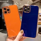 Чехол для телефона с квадратной рамкой и золотым покрытием для iPhone 13 Pro 12 Mini 11 X Xr Xs Max SE2 6S 7 8 Plus, мягкий силиконовый защитный чехол для камеры