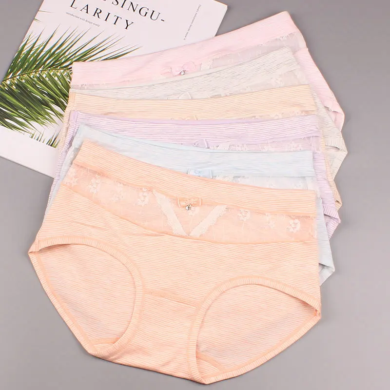 Кружевные трусики для девочек цветные хлопковые женские шорты со средней талией