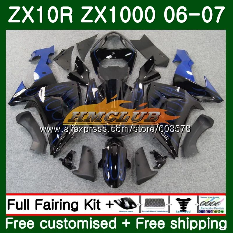 

Корпус для KAWASAKI ZX 10 R ZX-1000 06 07 Черный Синий 117CL.33 ZX1000 CC ZX10R 06 07 ZX 1000CC ZX 10R 2006 2007 обтекатели