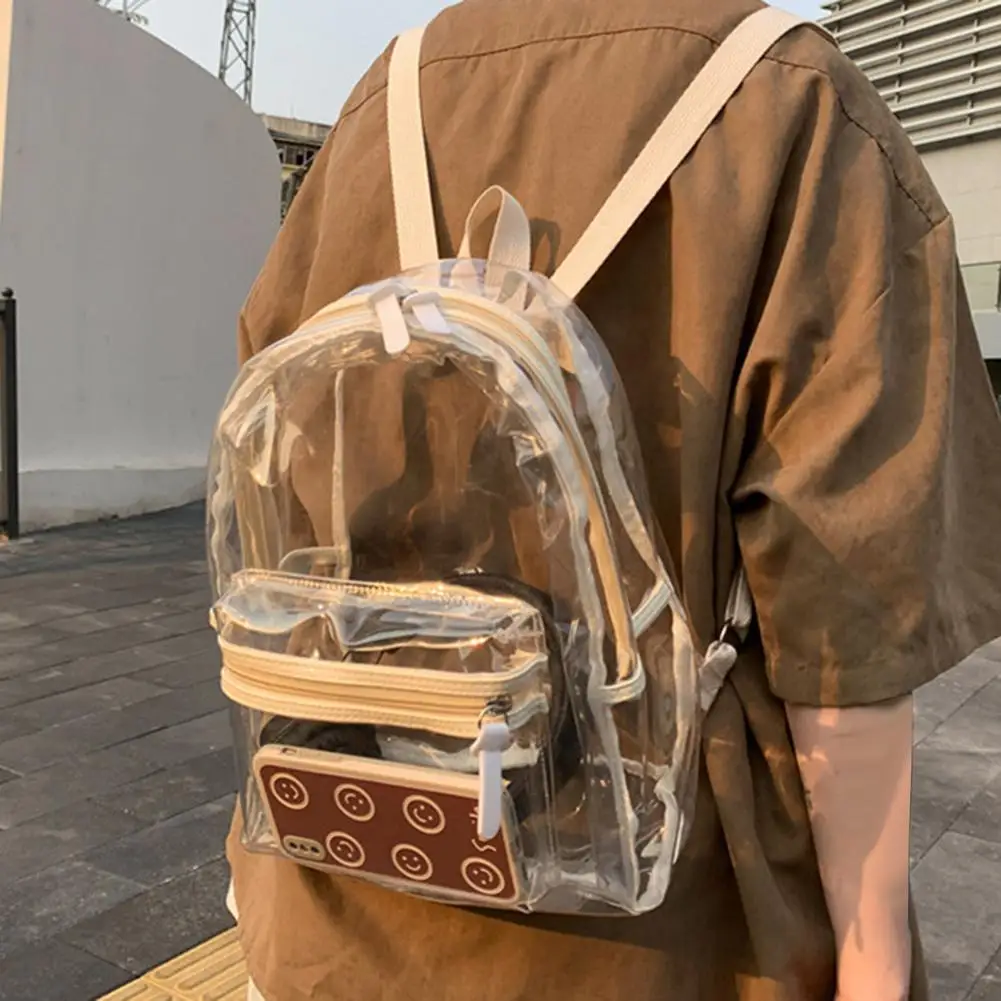 New LED Lights Unisex Backpack Transparent Clear Bagpack School Bag Cool Girl Boys Bag Lumious Night Outdoor Travel Bag