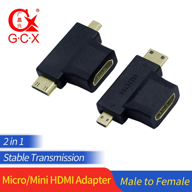 Micro Mini HDMI к адаптер 1080P 3 в 1 штекер женскому кабелю Удлинительный разъем