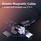 Новое поступление, магнитный кабель Micro USB 360  + 180  для iPhone, Samsung, Android, магнитное зарядное устройство, USB-кабель типа C, шнур, провод