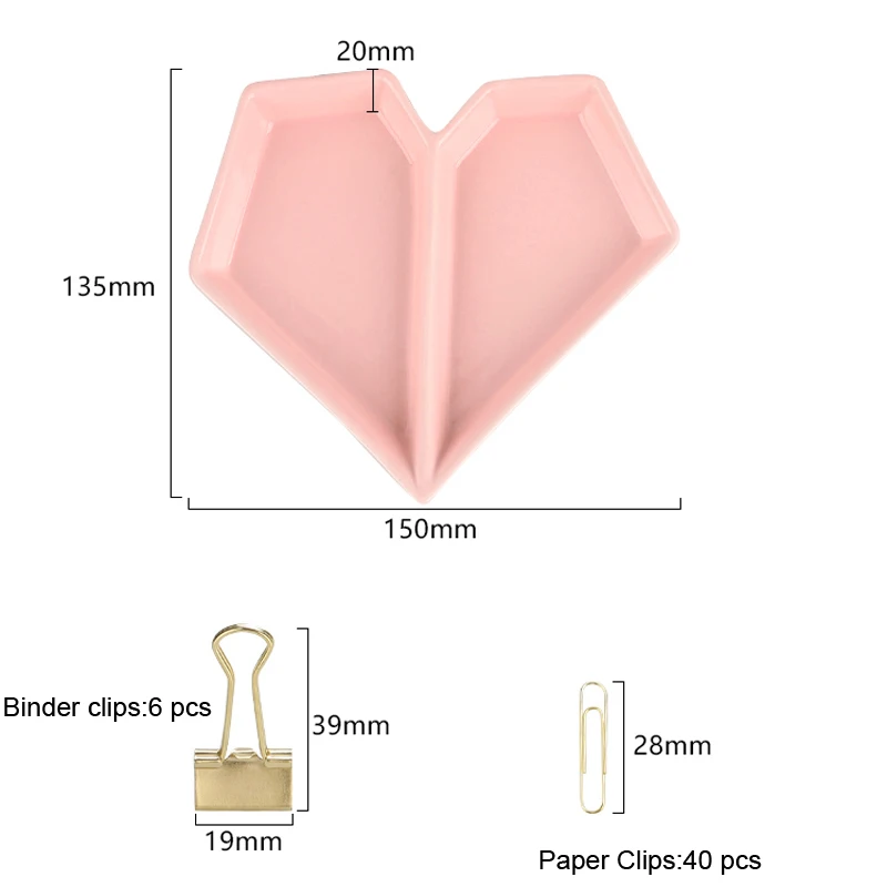 Набор розовых канцелярских принадлежностей для офиса держатель лотка с зажимами
