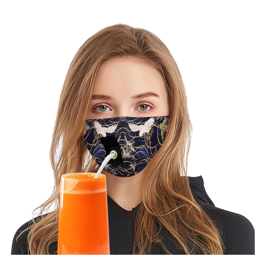 Женская дышащая модная хлопчатобумажная маска с отверстием для косплея |