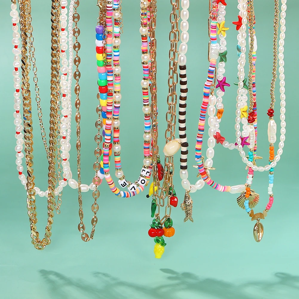 Dvacaman богемное яркое мягкое керамическое колье ожерелье набор для женщин Модный