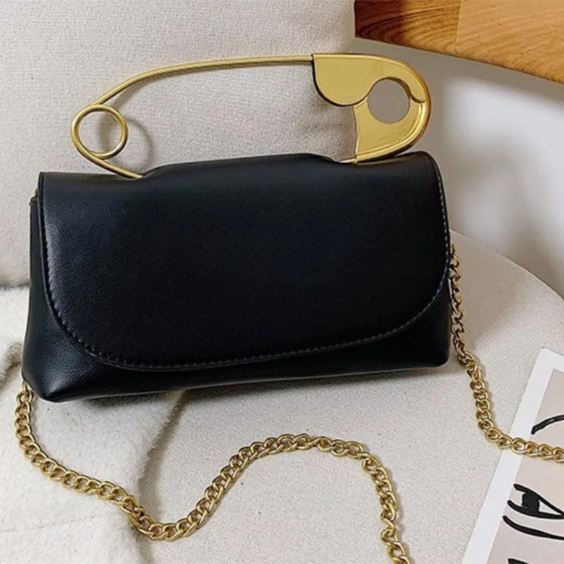 Дизайнерская Большая мягкая Сумочка с булавкой маленькая квадратная сумка через