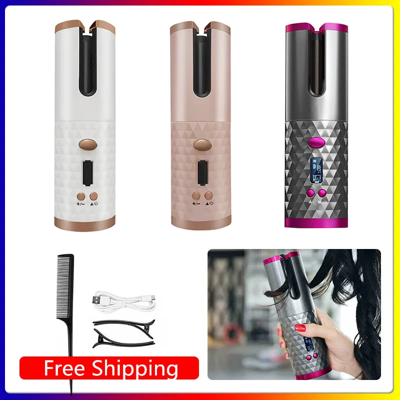 Щипцы для завивки волос с ЖК-дисплеем Портативная Беспроводная Автоматическая