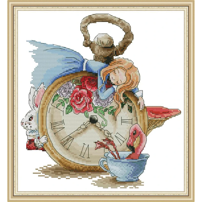 

Joy Sunday,Sleeping Alice,cross stitch embroidery set,Cartoon pattern cross stitch,Needlework counted cross-stitch patterns