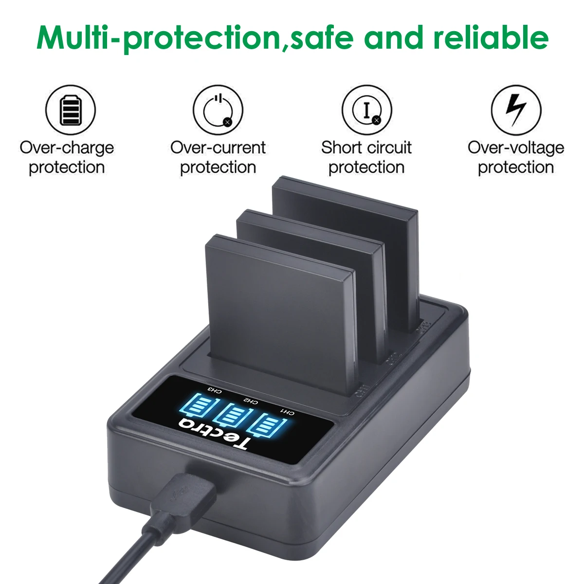 DMW-BCK7PP NCA-YN101G аккумуляторная батарея и ЖК-зарядное устройство с тремя USB-портами