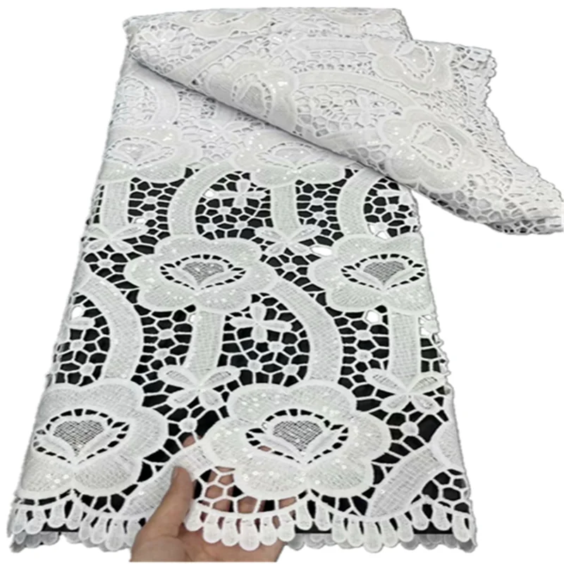 

High Quality African Nigerian Tulle white French Lace Fabric purpleEmbroidery Milk Silk Voile Cord Wedding Party Dress FYU74