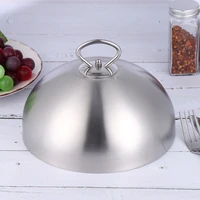 stainless steel steak cover teppanyaki dome dish lid anti oil splashing food cover cooking tool for restaurant home 20cm