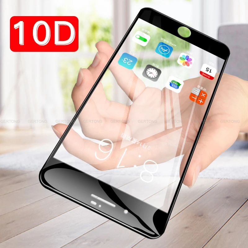 Защитное стекло для iPhone 6 6S 7 8 Plus X 10 10D пленка с полным покрытием 7plus plus закаленное