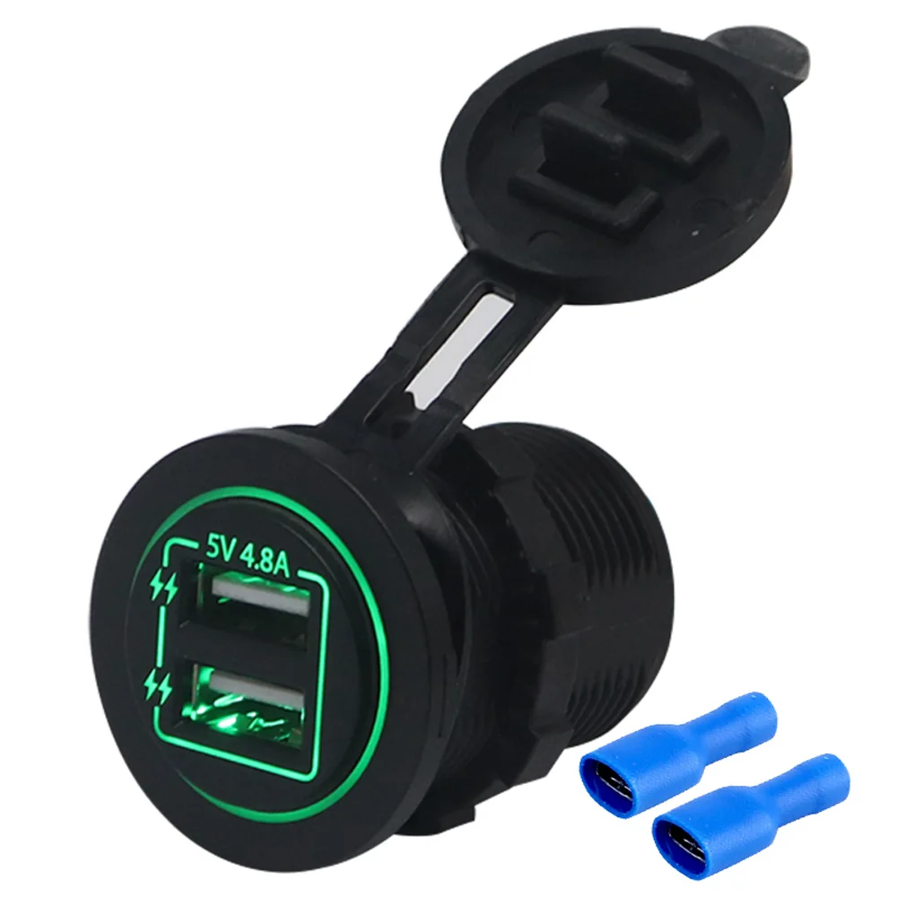 Мотоцикл лодка двойной USB зарядное устройство гнездо адаптер Быстрая зарядка 4.8A