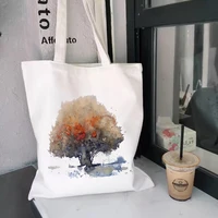 women shoulder bags casual tree print canvas tote bag fashion books bag eco travel handbag bags canvas shopping bag for women
