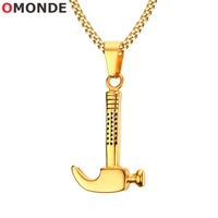 new arrival gold silver color hammer pendant necklaces stainless steel link chains for men biker fashion unique jewelry