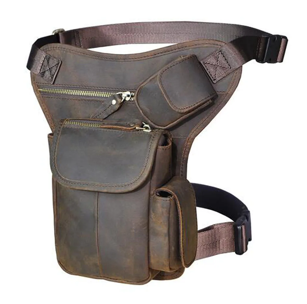 Мужская поясная сумка Crazy Horse/с воском из натуральной кожи винтажный тренд