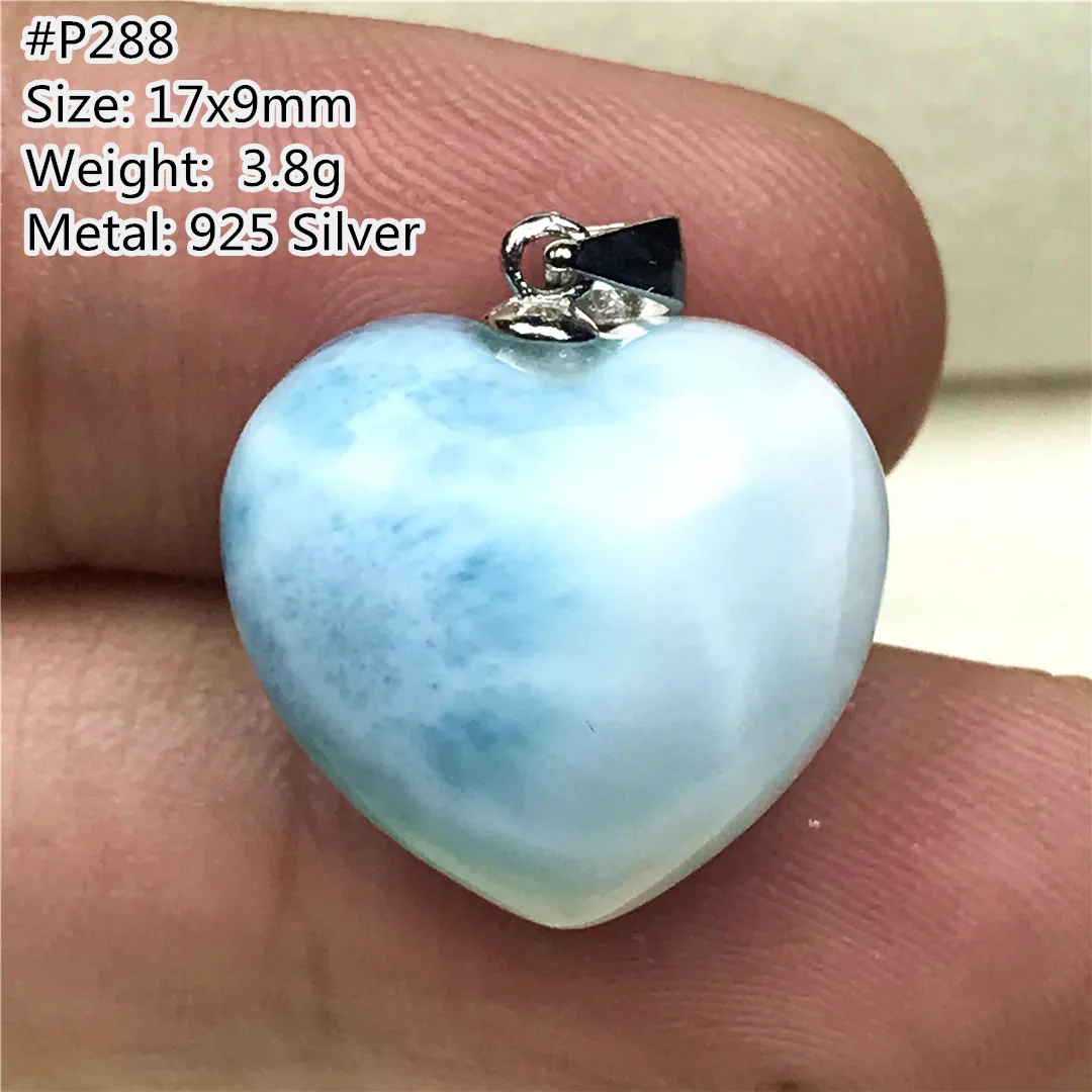 Топ из натурального голубого ларимара милое сердце Подвеска для женщин леди