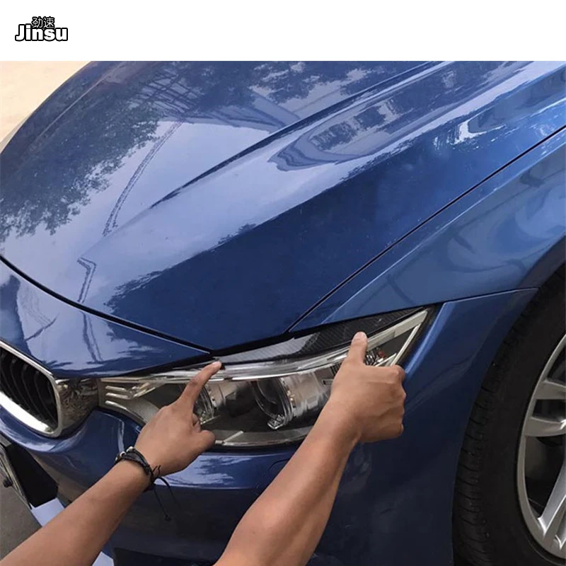 Углеродного волокна фары брови наклейки на веки для BMW F32 F33 F36 F82 M4 передняя фара 420i