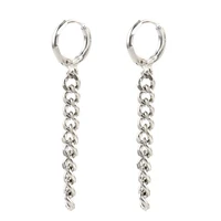 new fashion korean mens jewelry geometric circle word simple tassel earrings chain pendant earrings womens hip hop jewelry