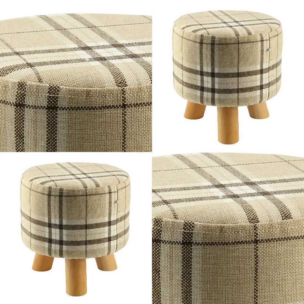 Льняной цветной круглый треугольный современный табурет для ног Османская