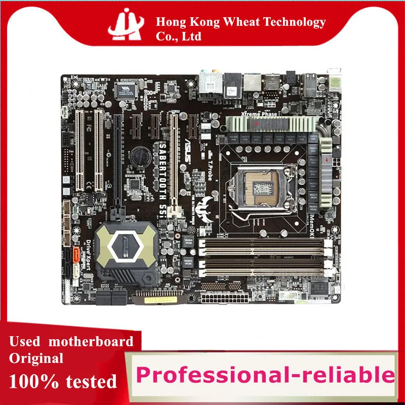 Для ASUS SaberTooth 55i материнская плата сокет LGA 1156 DDR3 P55 оригинальная настольная Б/у |