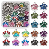 1 box mix color alloy enamel pendants dog pawheartbutterflyflower for diy pendants necklace bracelet making accessories decor