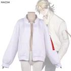 Костюм для косплея ханемия казатора из Токийского рептицита, белое пальто, униформа Вальгаллы, бейсбольная куртка микей дрокен на Хэллоуин для взрослых