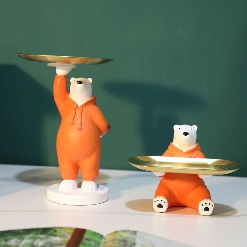 

Nordic style creative bear tray key storage decoration living room desktop TV cabinet storage box home decoration DyuIhr