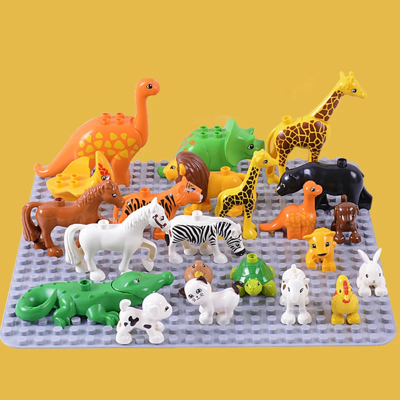

Animal Lockings Figures Assemble Building Bricks Animals Tiger Giraffe Elephant Blocks Kids Toys For Children Christmas Gift