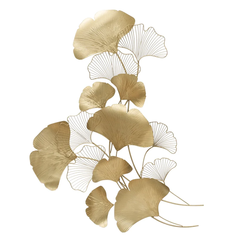 

Современное китайское Золотое Кованое железо листья гинкго, настенное украшение для дома, гостиной, стены, крыльца, фоновая роспись, металл...