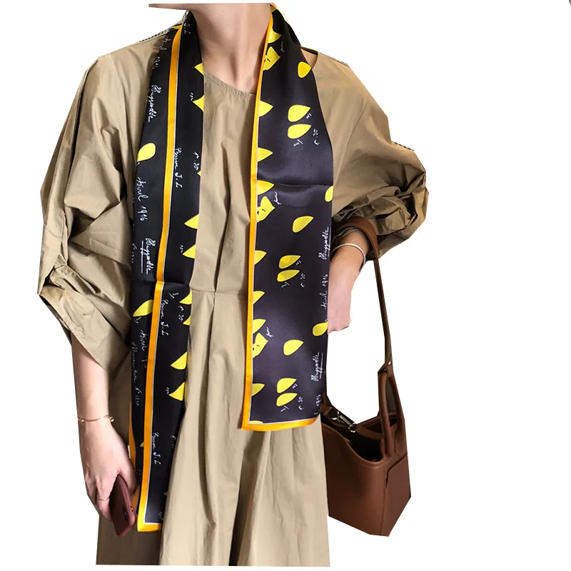 

New 2021 Fashion Brand 100% Real Silk Scarf Luxury Scarves Women Female Shawl High Quality Print Long Hijab Pashmina Foulard