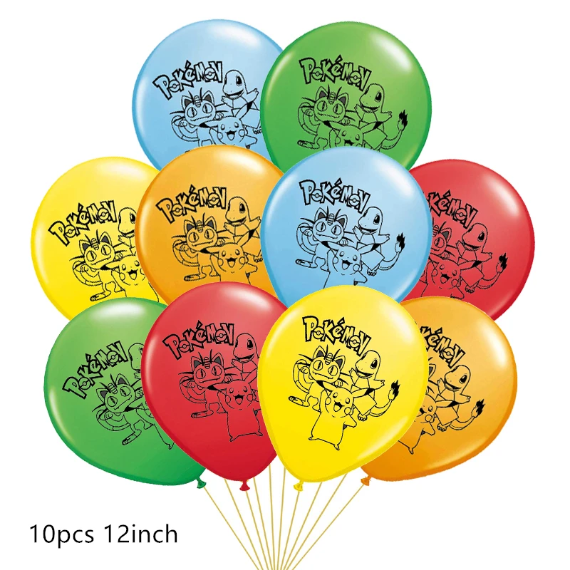 10pcs 12inch mix Новые воздушные шары Пикачу Покемон го аниме тематические шары С Днем Рождения Вечеринка Детский душ юбилей украшения дети мультфильм мальчик игрушка - Цвет: 10pcs 12inch mix