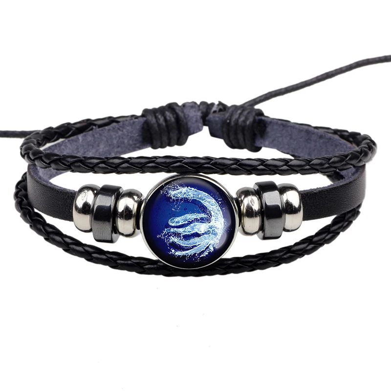 Avatar: The Last Airbender Fire Nation Logo Black Leather Bracelet Anime Jewelry Aang Prince Zuko Cosplay Accessories|Гибкие браслеты|