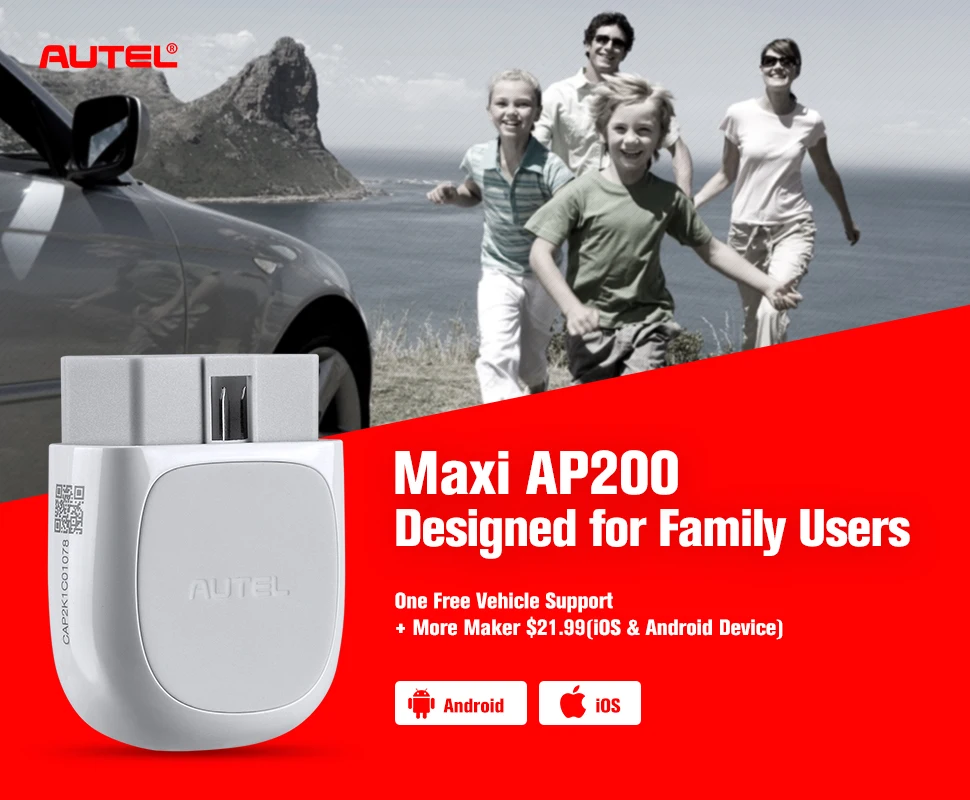 Autel AP200 OBD2 сканер Bluetooth автоматический считыватель кодов Полная диагностика