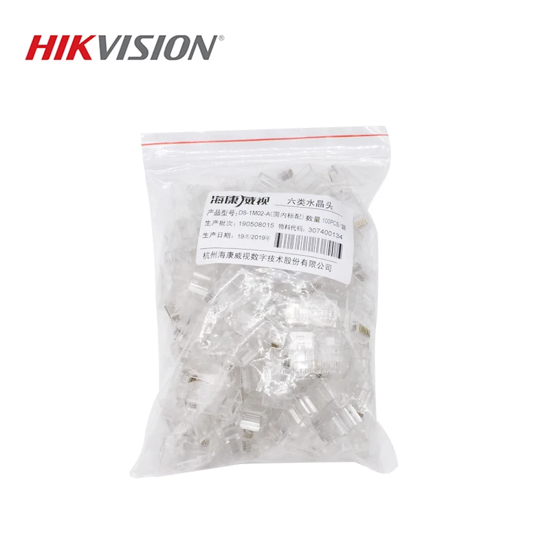 HIKVISION оригинальный UTP CAT6 RJ45 разъем DS-1M02 Кристалл 100 ⑤ кор. для ip-камер сети оптовая