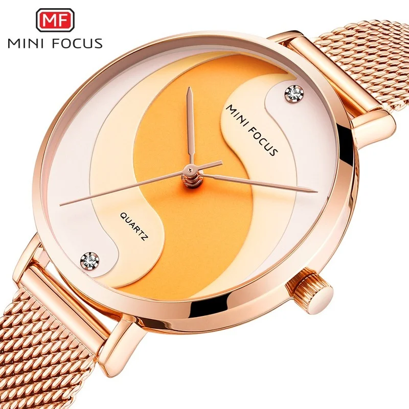 Enlarge Fashionable Simple Diamond Korean Women's Watch Quartz Watch Waterproof Mesh Strap