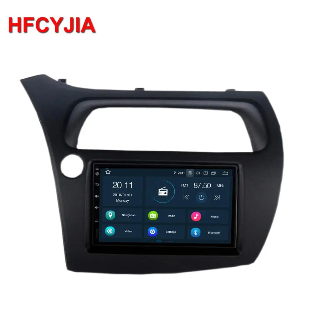 HFCYJIA " PX6 Android 9,0 система автомобильный радиоприемник для Honda Civic 4+ 64G ram gps навигационная система, стереомагнитола wifi OBD DVR зеркальный телефон Google