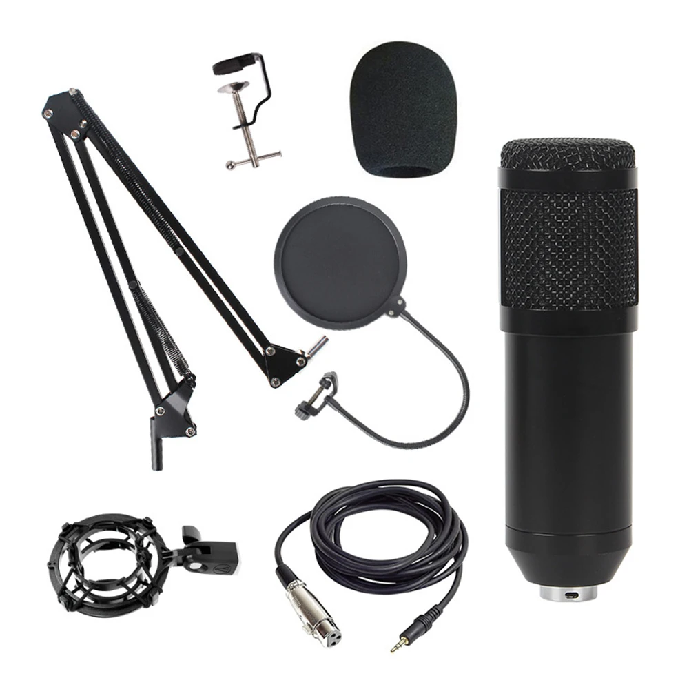 3.5mm Wired Professional Studio Condenser Microphone Sound Recording Gaming Streaming For Computer/PC | Электроника