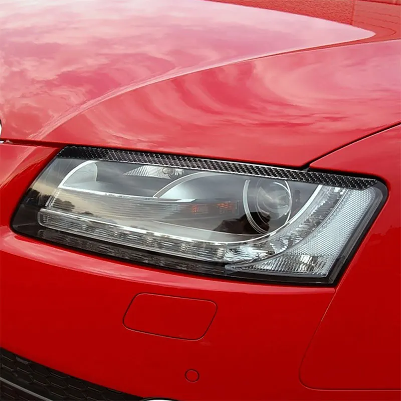 

Carbon Fiber Car Accessories Interior Headlights Eyebrow Protective Decoration Decals Cover Trim Stickers For Audi A4L 2009-2018