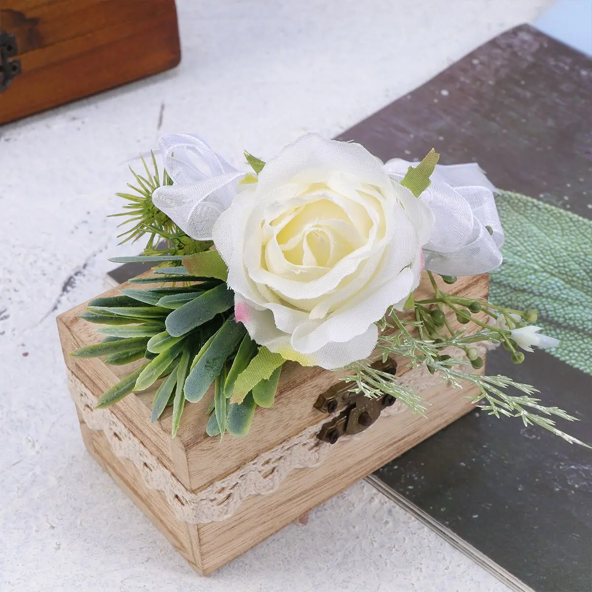 1 шт бутоньерка реалистичный Свадебный корсаж на запястье ручной цветок для