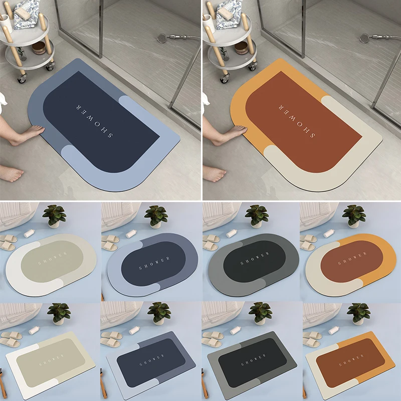 

Environmentally Friendly Absorbent Diatom Mud Mats Practical Convenient Bathroom Supplies Non-slip Soft Letter Printed Mats