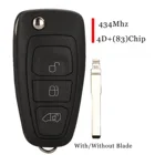Jingyuqin, 5 шт., умный Автомобильный ключ с 3 кнопками, 434 МГц, чип 4D +(83) для Ford Transit Transit Custom BK2T-15K601-AC сбез лезвия