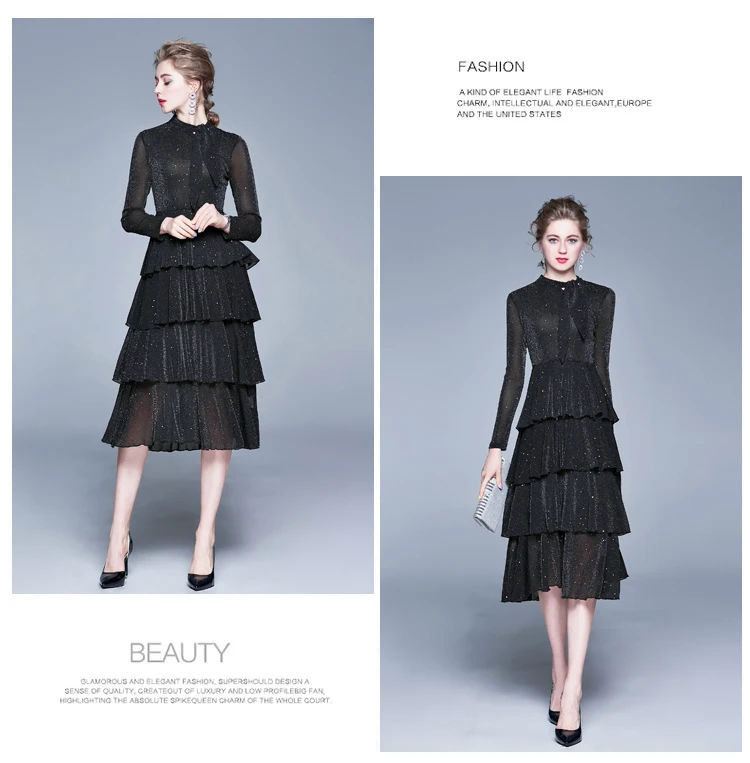 

Women's Dress Chiffon O-neck Girl's Party Dresses High Waist Fashion Office Lady A-LINE Summer Bohemian Cake Mid-Calf Houthion