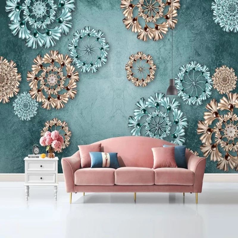 

Custom papel de parede 3d, retro European pattern murals for living room hotel background home decoration waterproof wallpaper