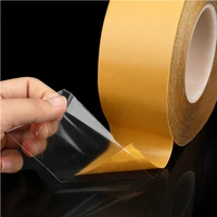 50 meter high temperature resistance pet double sided tape no trace transparent heat resistant strong double sided adhesive tape