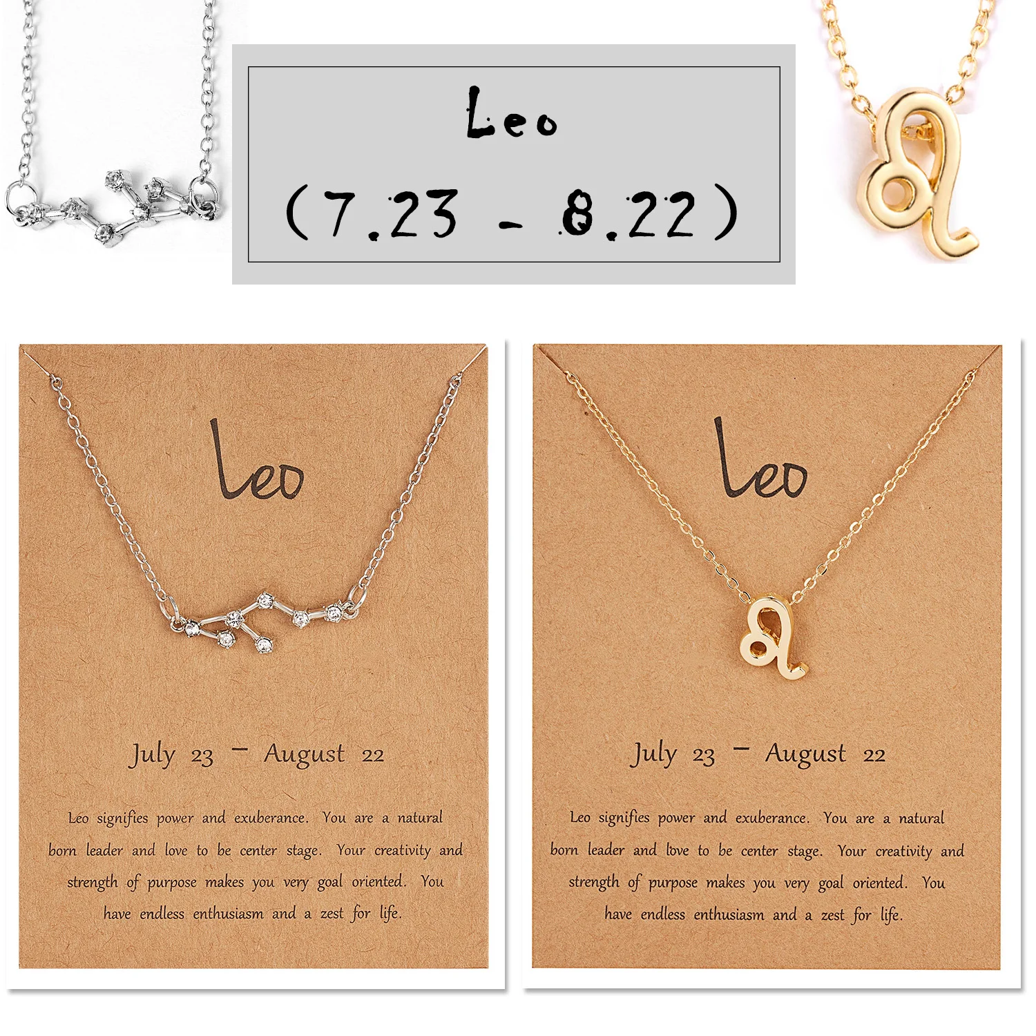 

Rinhoo 12 Constellation Zodiac Sign Necklace Set Female Elegant Jewelry Leo Scorpio Pendant Horoscope Astrology Necklace