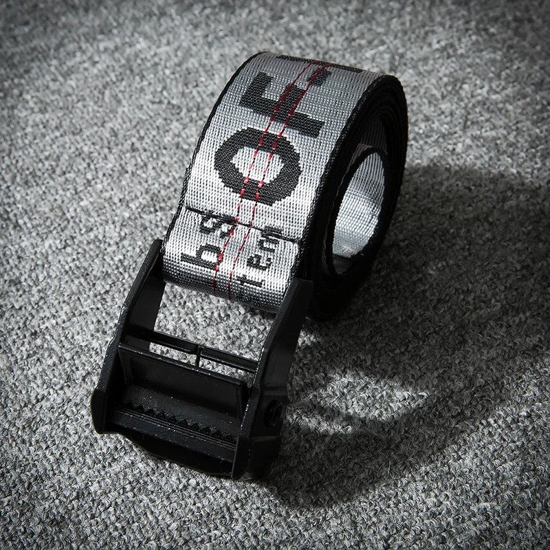 

Of-White Mmbroidered Belts High Street Metal Head Yellow Industrial Webbing Belt