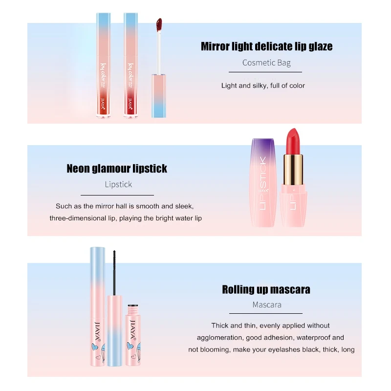 Набор для макияжа 3 шт./компл. неоновые Гламурная помада зеркальный светильник