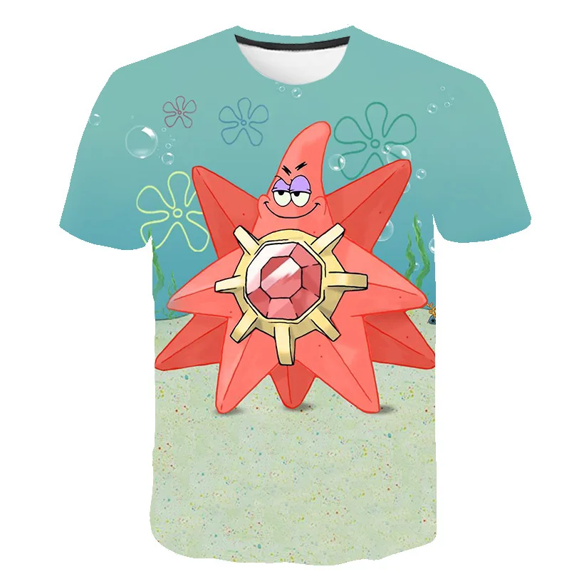 Новые летние повседневные мужские футболки с губкой Бобом 3D принтом модные