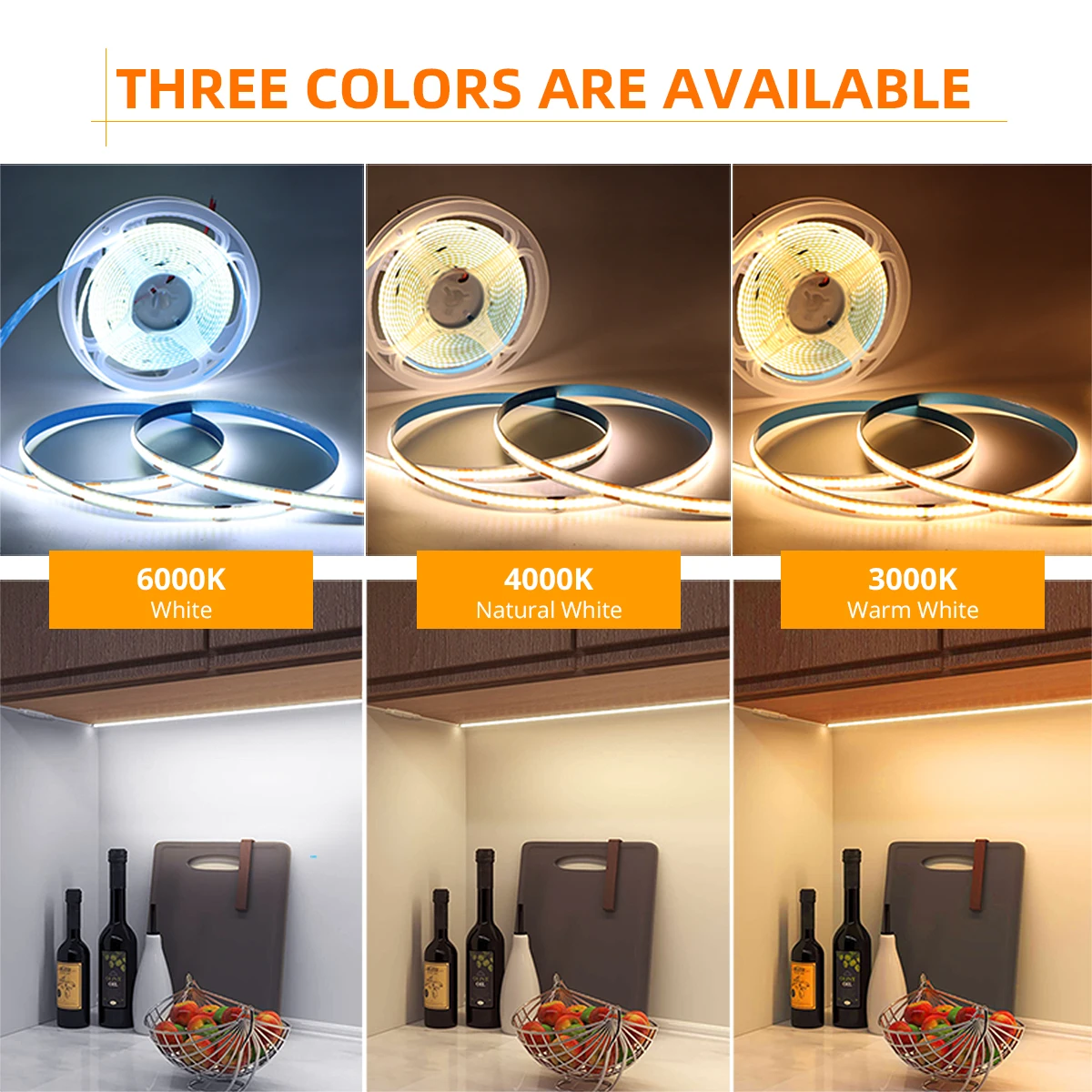 High Density Flexible Soft COB RA90 LED Strip with RF Remote Control DC 12V Dimmable Ribbon Lamp Linear Light 3000K 4000K 6000K | Лампы и